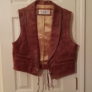 Authentic Leather dress vest. Men's Large